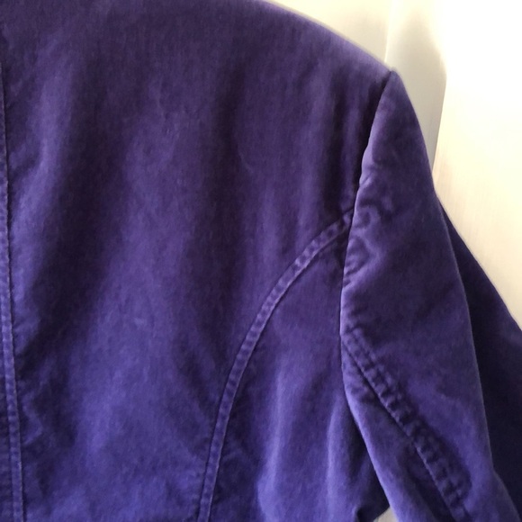Liz Claiborne Purple Velvet Blazer Jacket Coat Career Business Size 16 - Picture 14 of 16